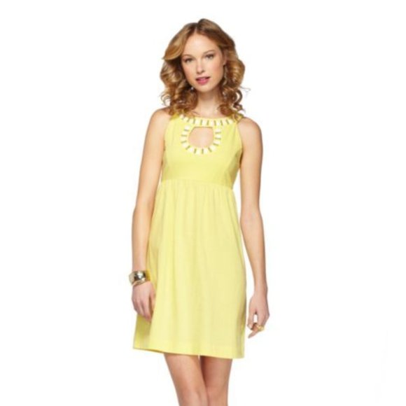 Lilly Pulitzer Dresses & Skirts - LILLY PULITZER Yellow Grace Beaded Cutout Dress